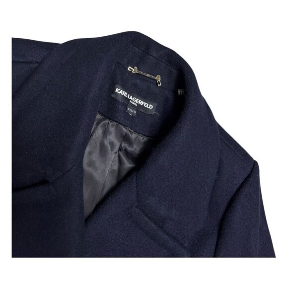 KARL LAGERFELD Wool Luxury Designer Business Casual Winter Pea Coat Womens XL - Picture 2 of 5